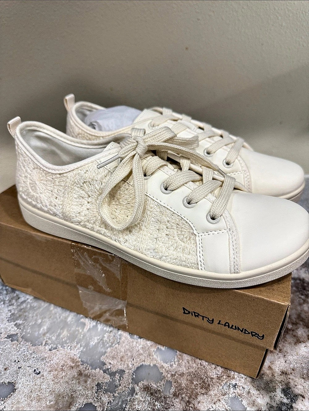 Dirty Laundry Rambling Crochet Platform Sneaker Sneakers Cream US 8.5 M